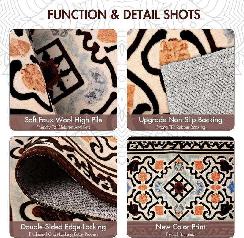 Boho Kitchen Runner Rug Sets 3 Piece Farmhouse Non Slip Area Rug Floor Mat Washable Kitchen Mats for Living Room Entryway Laundry Room