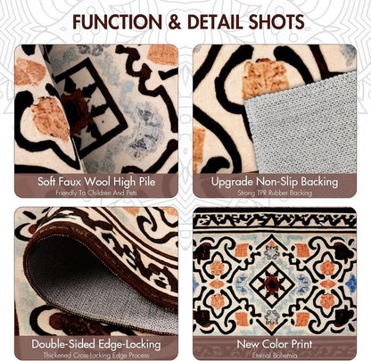 Boho Kitchen Runner Rug Sets 3 Piece Farmhouse Non Slip Area Rug Floor Mat Washable Kitchen Mats for Living Room Entryway Laundry Room