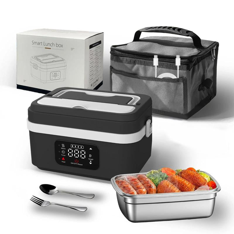 Cordless Electric Lunch Box for Adults,8000Mah Self-Heating Food Warmer with 1L Leak-Proof Container,Rechargeable Portable Heated Lunch Box for Office,Travel, Car, Picnic&Outdoor