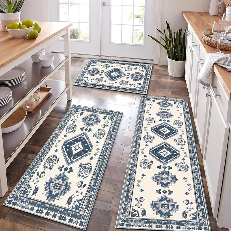 Boho Kitchen Runner Rug Sets 3 Piece Farmhouse Non Slip Area Rug Floor Mat Washable Kitchen Mats for Living Room Entryway Laundry Room