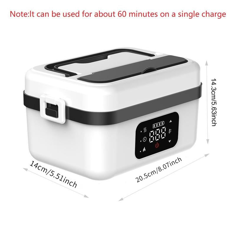 Cordless Electric Lunch Box for Adults,8000Mah Self-Heating Food Warmer with 1L Leak-Proof Container,Rechargeable Portable Heated Lunch Box for Office,Travel, Car, Picnic&Outdoor