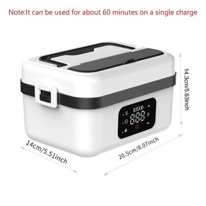 Cordless Electric Lunch Box for Adults,8000Mah Self-Heating Food Warmer with 1L Leak-Proof Container,Rechargeable Portable Heated Lunch Box for Office,Travel, Car, Picnic&Outdoor