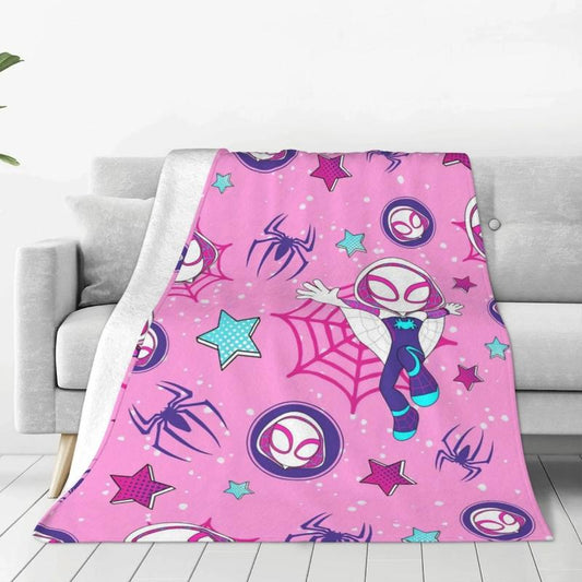 Ghost Spider Gwen Blanketcartoon Soft Blanket for Kids All-Season Home Bedroom Bed Sofa Picnic Cover Family Friends Perfect Gift Birthday Present