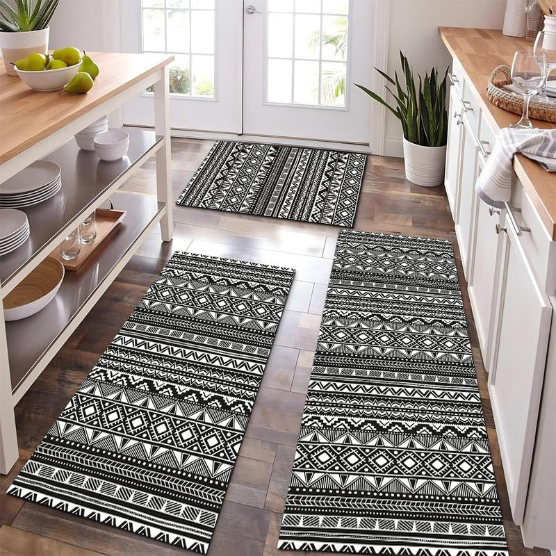 Boho Kitchen Runner Rug Sets 3 Piece Farmhouse Non Slip Area Rug Floor Mat Washable Kitchen Mats for Living Room Entryway Laundry Room