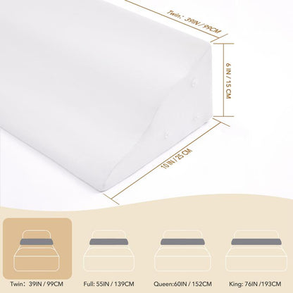 Ergonomic Bed Wedge Pillow for Headboard Mattress Gap Filler 0-8" Wave Wedge Large Gray Stopper for Pillows Comfort Support