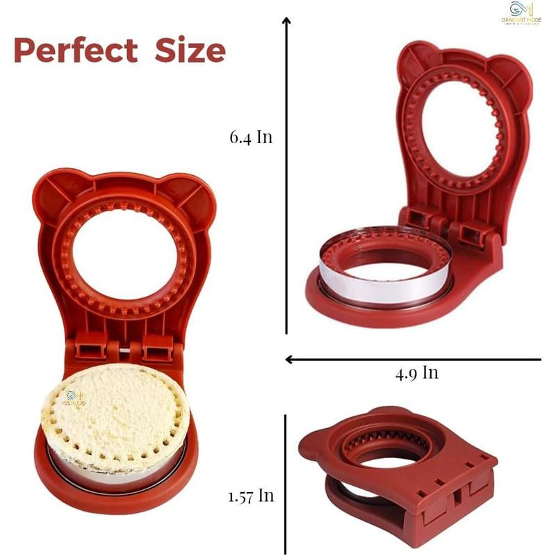Homedale Sandwich Cutter Sealer for Kids DIY Decruster Uncrustables Maker for Boys Girls Lunchbox Bento Box Bread Cutter Breakfast Sandwich Maker Red