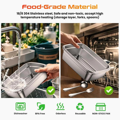 Cordless Electric Lunch Box for Adults,8000Mah Self-Heating Food Warmer with 1L Leak-Proof Container,Rechargeable Portable Heated Lunch Box for Office,Travel, Car, Picnic&Outdoor