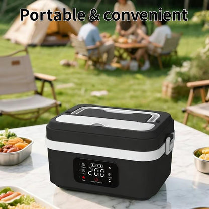 Cordless Electric Lunch Box for Adults,8000Mah Self-Heating Food Warmer with 1L Leak-Proof Container,Rechargeable Portable Heated Lunch Box for Office,Travel, Car, Picnic&Outdoor