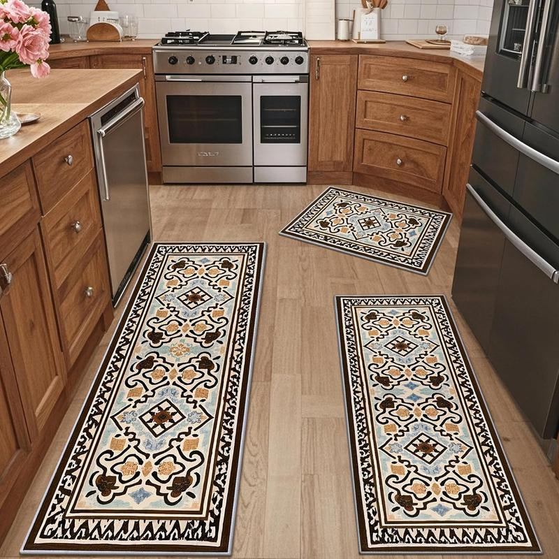 Boho Kitchen Runner Rug Sets 3 Piece Farmhouse Non Slip Area Rug Floor Mat Washable Kitchen Mats for Living Room Entryway Laundry Room