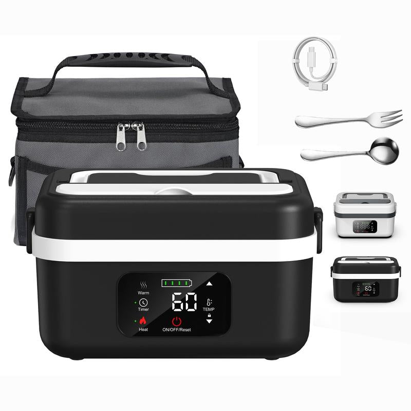 Cordless Electric Lunch Box for Adults,8000Mah Self-Heating Food Warmer with 1L Leak-Proof Container,Rechargeable Portable Heated Lunch Box for Office,Travel, Car, Picnic&Outdoor