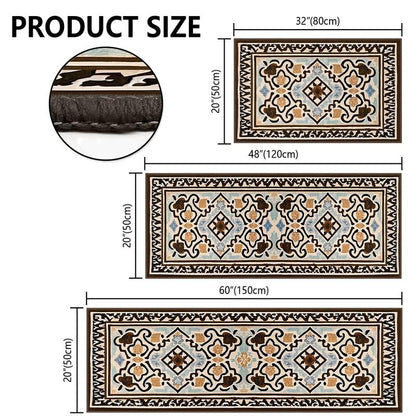 Boho Kitchen Runner Rug Sets 3 Piece Farmhouse Non Slip Area Rug Floor Mat Washable Kitchen Mats for Living Room Entryway Laundry Room